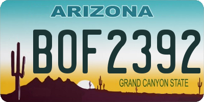 AZ license plate BOF2392