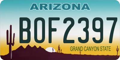 AZ license plate BOF2397