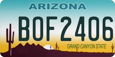 AZ license plate BOF2406
