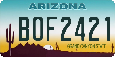 AZ license plate BOF2421