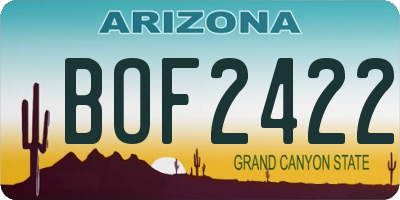 AZ license plate BOF2422