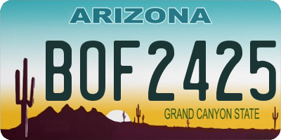 AZ license plate BOF2425