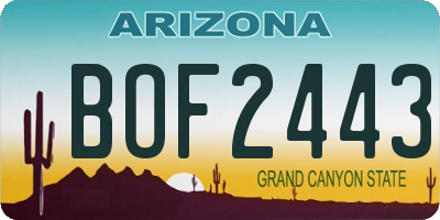 AZ license plate BOF2443