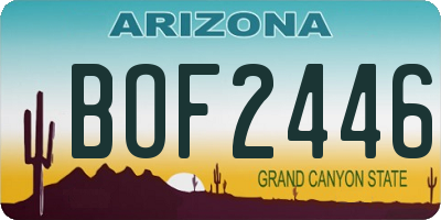 AZ license plate BOF2446