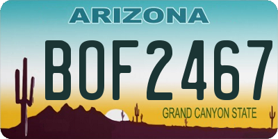 AZ license plate BOF2467