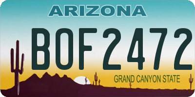 AZ license plate BOF2472