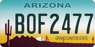 AZ license plate BOF2477