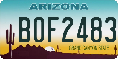 AZ license plate BOF2483