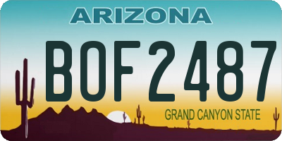 AZ license plate BOF2487