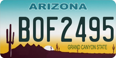 AZ license plate BOF2495