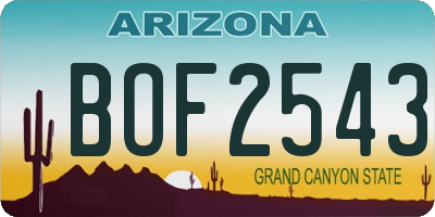 AZ license plate BOF2543