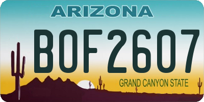 AZ license plate BOF2607