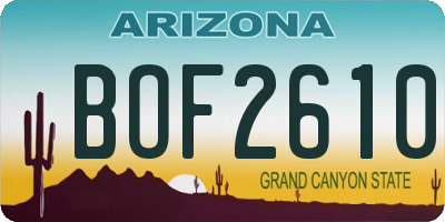 AZ license plate BOF2610