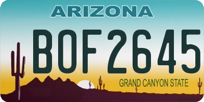 AZ license plate BOF2645