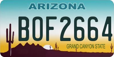 AZ license plate BOF2664