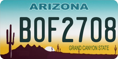 AZ license plate BOF2708