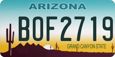 AZ license plate BOF2719