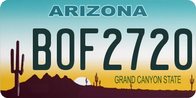 AZ license plate BOF2720