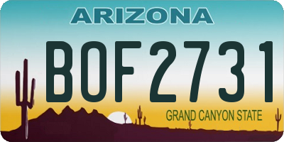 AZ license plate BOF2731