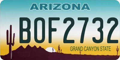 AZ license plate BOF2732
