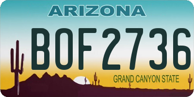AZ license plate BOF2736