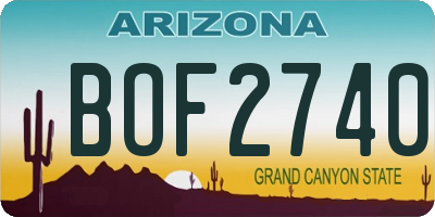 AZ license plate BOF2740