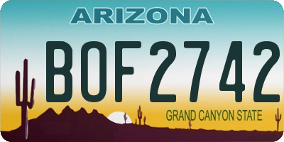 AZ license plate BOF2742