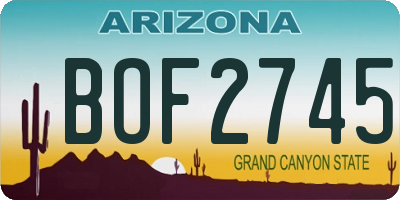 AZ license plate BOF2745