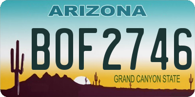 AZ license plate BOF2746