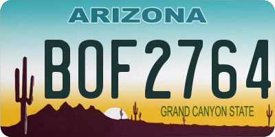 AZ license plate BOF2764