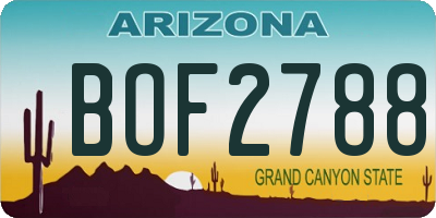 AZ license plate BOF2788