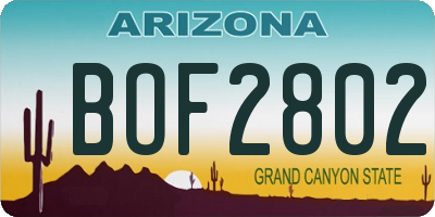 AZ license plate BOF2802