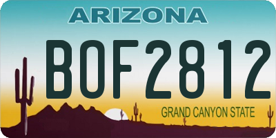 AZ license plate BOF2812