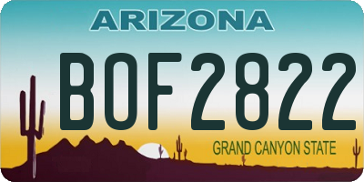 AZ license plate BOF2822