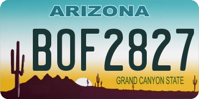 AZ license plate BOF2827