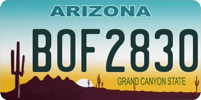 AZ license plate BOF2830