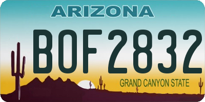 AZ license plate BOF2832