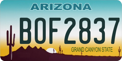 AZ license plate BOF2837