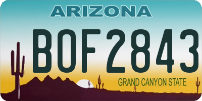 AZ license plate BOF2843