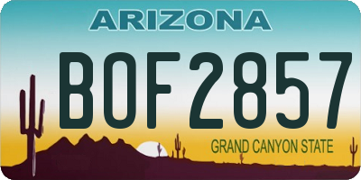 AZ license plate BOF2857