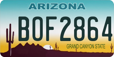 AZ license plate BOF2864