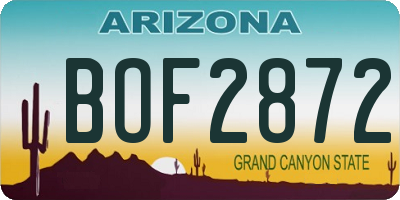 AZ license plate BOF2872