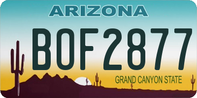 AZ license plate BOF2877