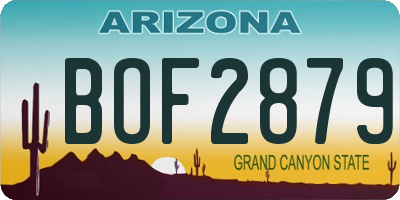 AZ license plate BOF2879