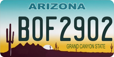 AZ license plate BOF2902