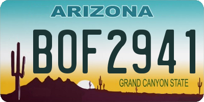 AZ license plate BOF2941