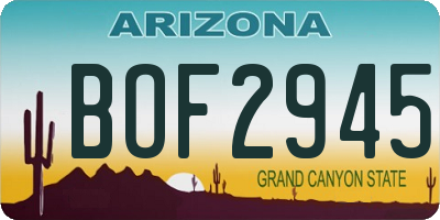 AZ license plate BOF2945