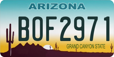 AZ license plate BOF2971