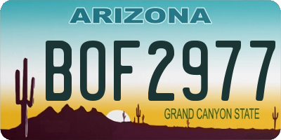 AZ license plate BOF2977
