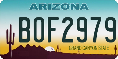 AZ license plate BOF2979